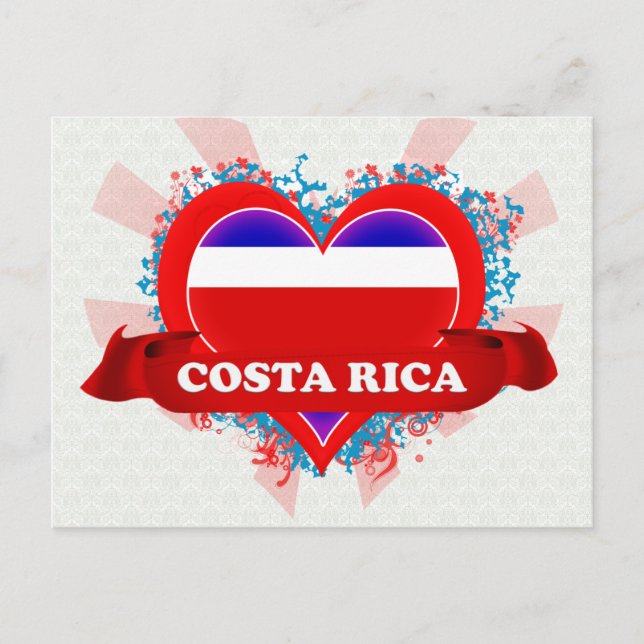 Postal Vintage I Love Costa Rica (Anverso)