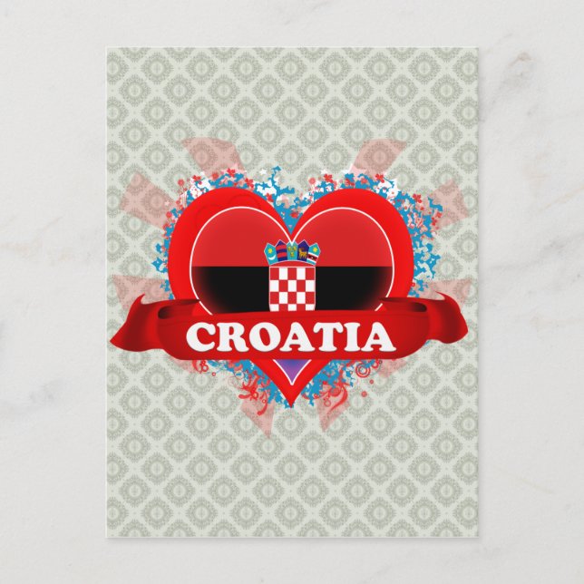 Postal Vintage I Love Croatia (Anverso)