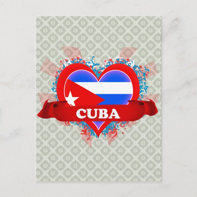 Postal Vintage I Love Cuba (Anverso)