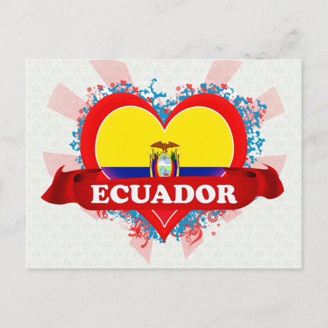 Postal Vintage I Love Ecuador (Anverso)