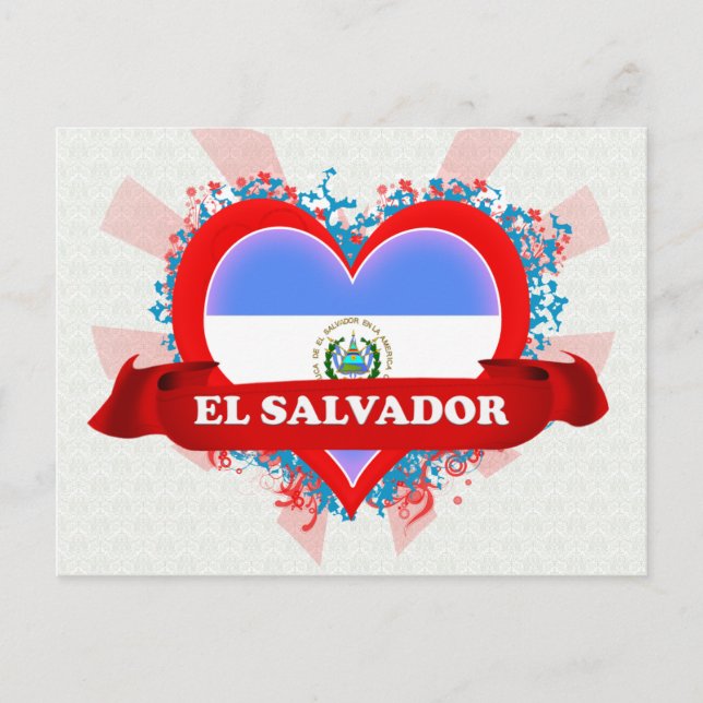 Postal Vintage I Love El Salvador (Anverso)