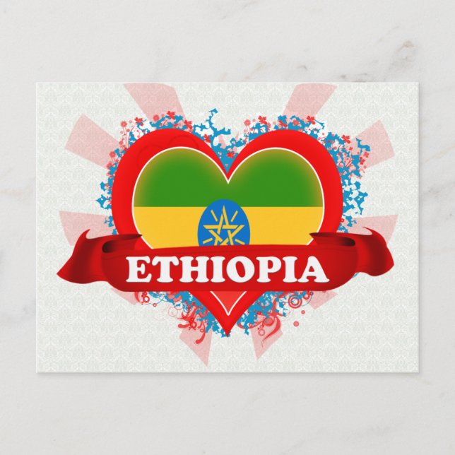 Postal Vintage I Love Ethiopia (Anverso)