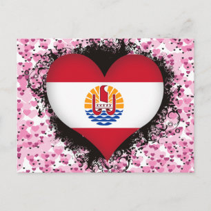 Postal Vintage I Love French Polynesia
