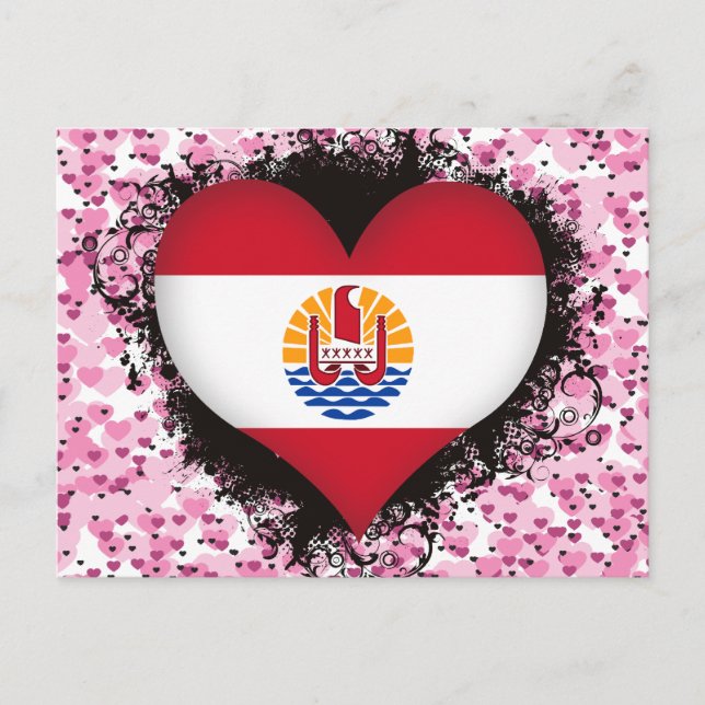 Postal Vintage I Love French Polynesia (Anverso)