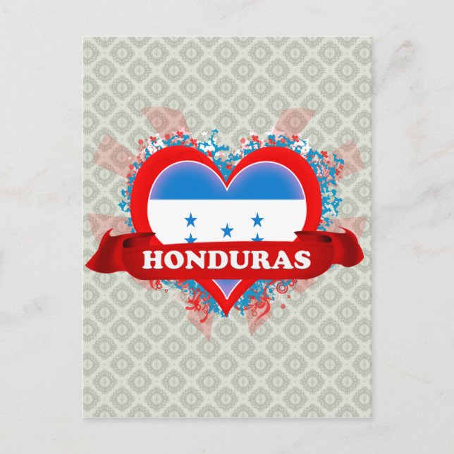 Postal Vintage I Love Honduras (Anverso)