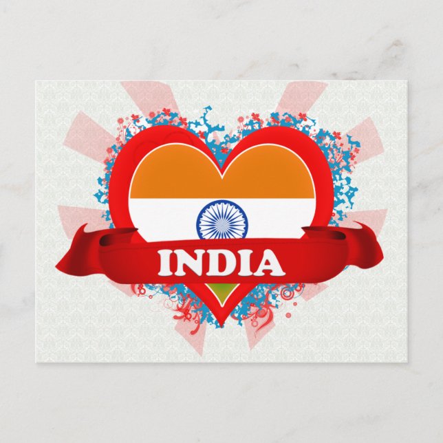 Postal Vintage I Love India (Anverso)