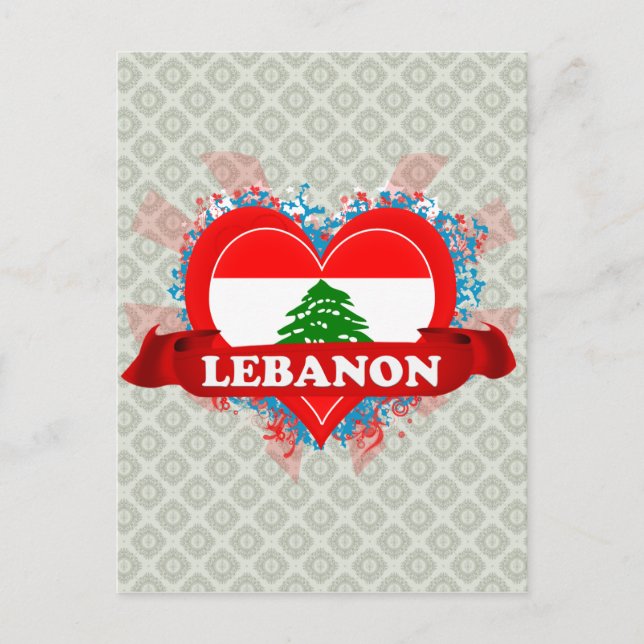 Postal Vintage I Love Lebanon (Anverso)
