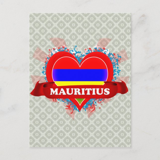 Postal Vintage I Love Mauritius (Anverso)
