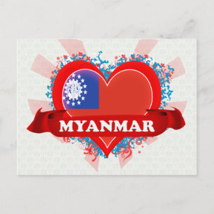 Postal Vintage I Love Myanmar