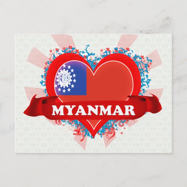 Postal Vintage I Love Myanmar (Anverso)