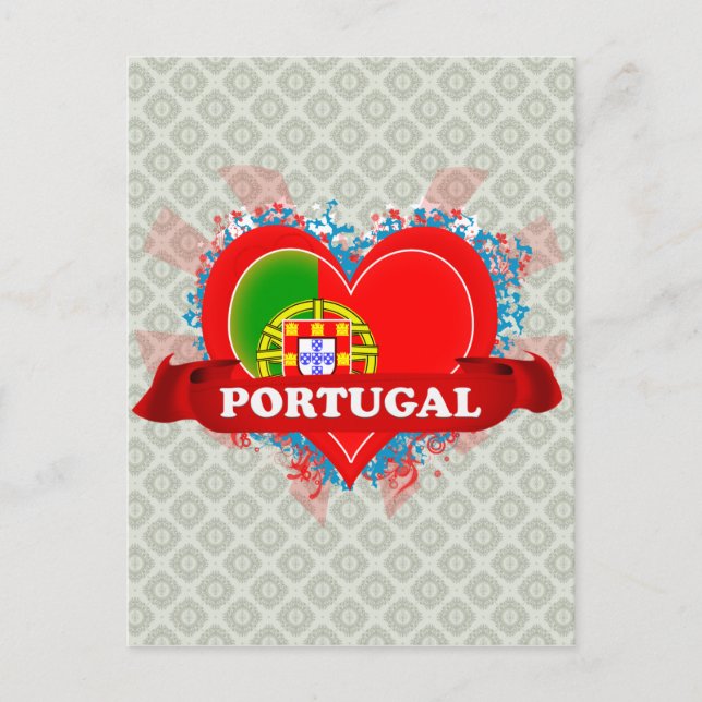 Postal Vintage I Love Portugal (Anverso)