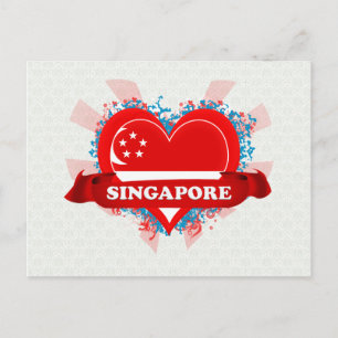 Postal Vintage I Love Singapore