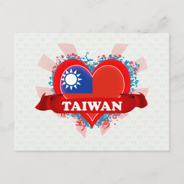Postal Vintage I Love Taiwan (Anverso)