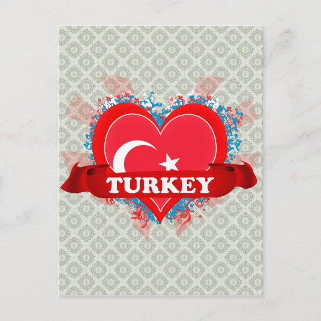 Postal Vintage I Love Turkey (Anverso)
