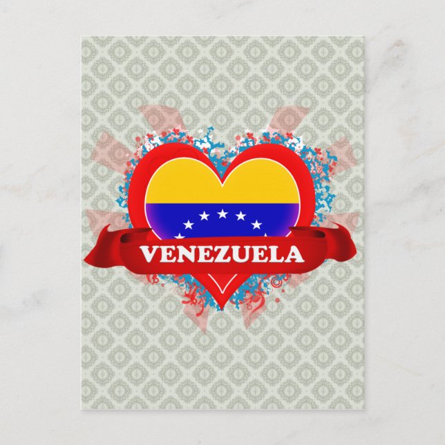 Postal Vintage I Love Venezuela (Anverso)