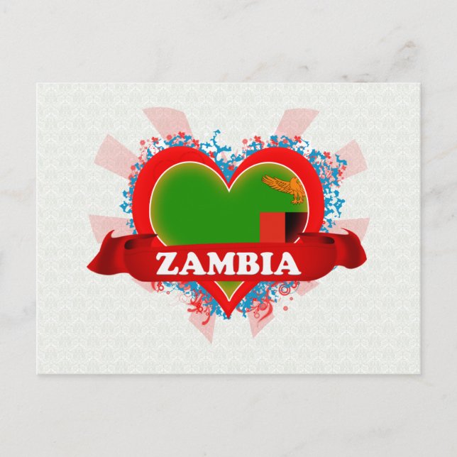 Postal Vintage I Love Zambia (Anverso)