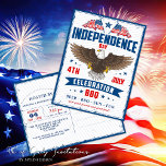 Postal Vintage Independence Day 4 De Julio Invitado<br><div class="desc">Invite a sus seres queridos a su celebración patriótica con estas postales de invitación inspiradas en vintage del 4 de julio. Diseñadas con amor por Mylini Design, estas cartas individuales y únicas capturan la esencia del Día de la Independencia con un toque de nostalgia. Adoptar el espíritu de la libertad...</div>