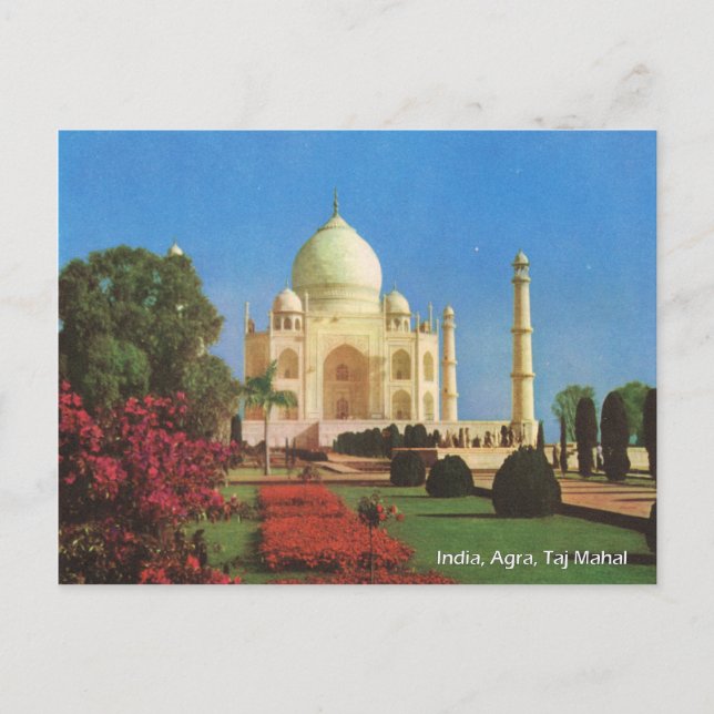 Postal Vintage, India, Agra, Taj Mahal (Anverso)