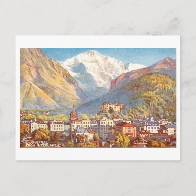 Postal Vintage Interlaken, Switzerland, (Anverso)