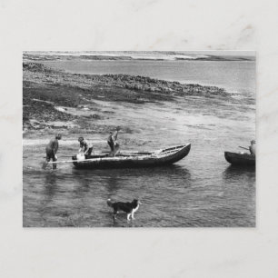 Postal Vintage Ireland, Aran Island Currach Boats