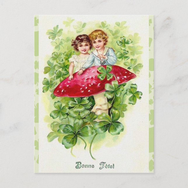 Postal Vintage Irish Bonne Fefel Greetings (Anverso)