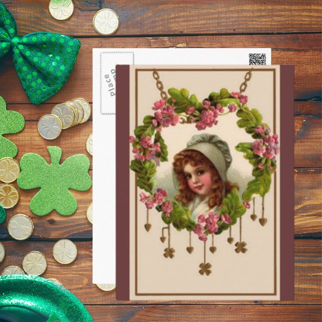 Postal Vintage Irish Girl (Vintage Irish Girl Postcard)