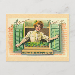 Postal Vintage irlandés Top o'the Morning Postcard