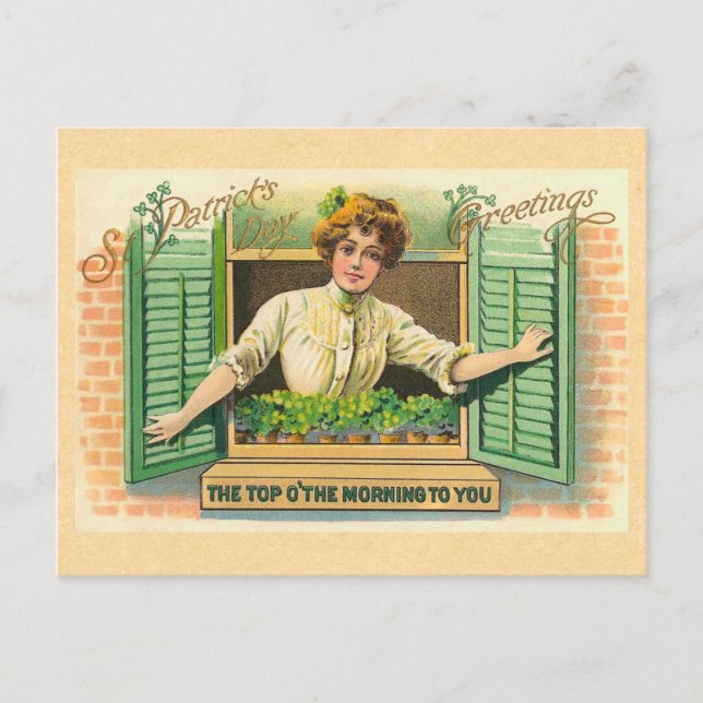 Postal Vintage irlandés Top o'the Morning Postcard (Anverso)