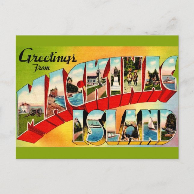 Postal Vintage Isla Mackinac  (Anverso)