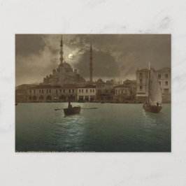 Postal Vintage Istanbul con luz de la luna