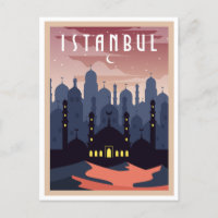Vintage Istanbul Turkey Cityscape Crescent