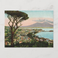 Vintage Italia, bahía de Nápoles y de Vesuvio