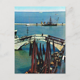 Postal Vintage Italia, barcos de pesca, Chioggia, Italia