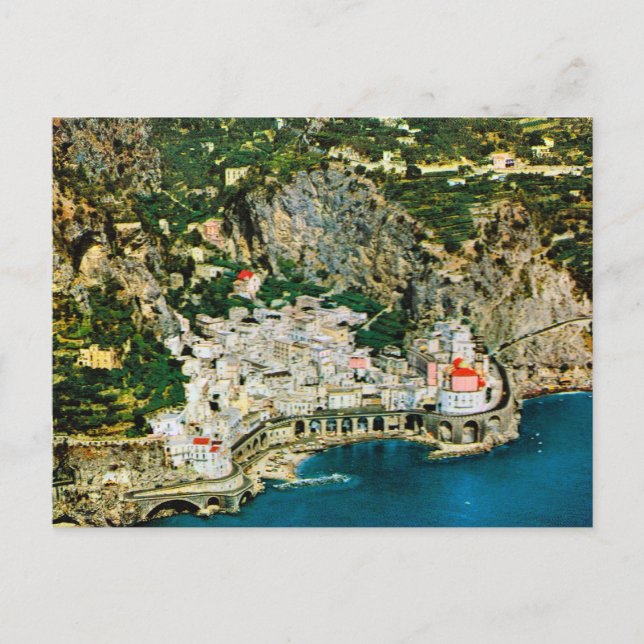Postal Vintage Italia, Costa Amalfitana (Anverso)