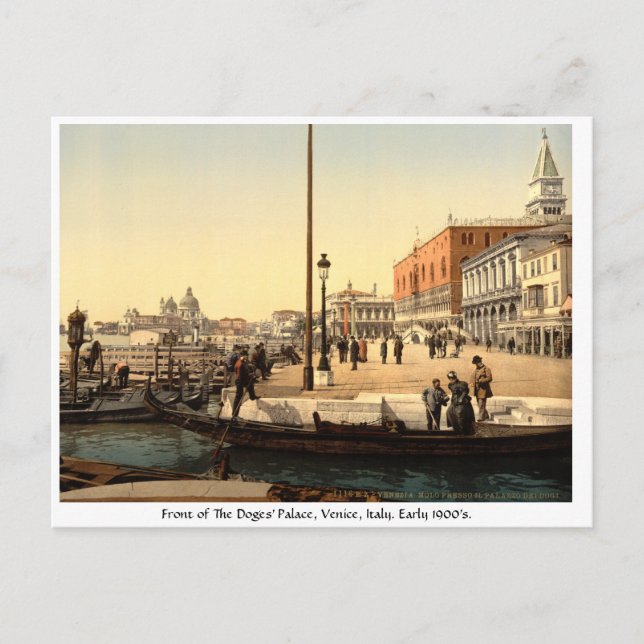 Postal Vintage Italia, Doges Palace Venecia (Anverso)