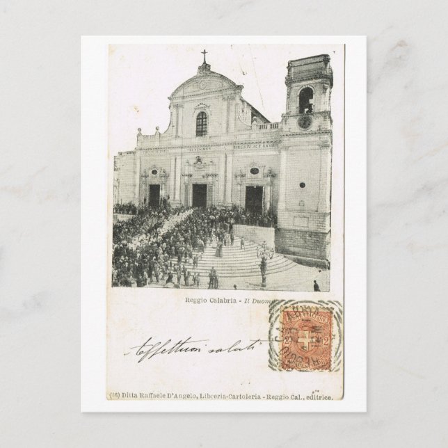 Postal Vintage Italia, festival, catedral, Reggio (Anverso)