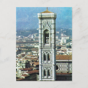 Postal Vintage Italia, Florencia, Duomo, torre de Giotto