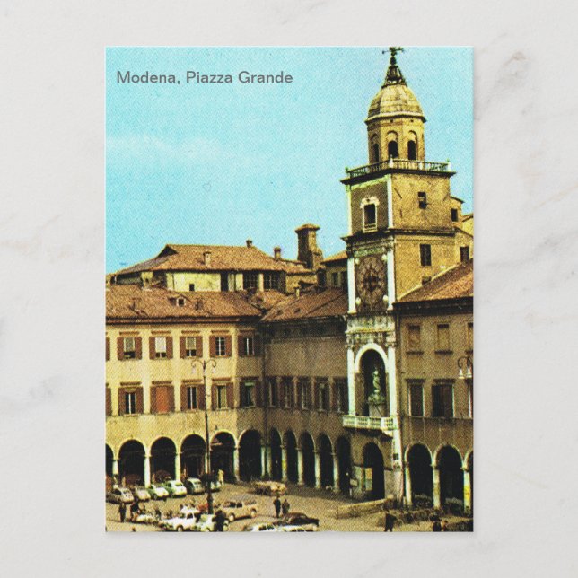 Postal Vintage Italia, Módena, Piazza Grande (Anverso)