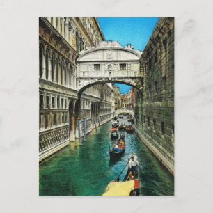 Postal Vintage Italia, Venecia, puente de suspiros