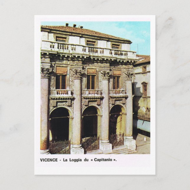 Postal Vintage Italia, Vicenza, Loggia Capitania (Anverso)