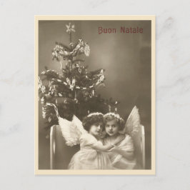 Postal Vintage italiano Buon Natale Merry Christmas Angel