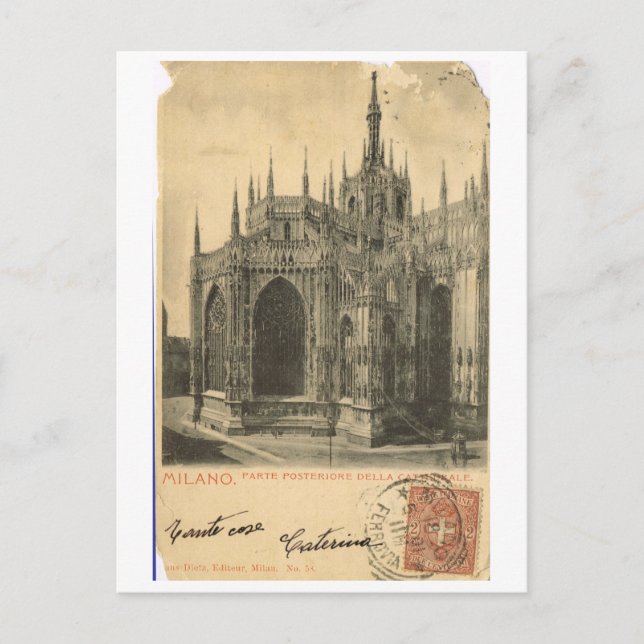 Postal Vintage Italy, Milano, Duomo 1900 (Anverso)