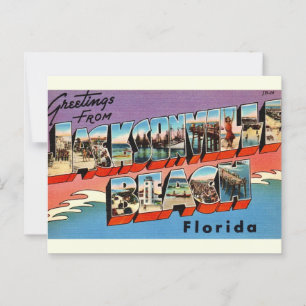 Postal Vintage Jacksonville Beach Florida