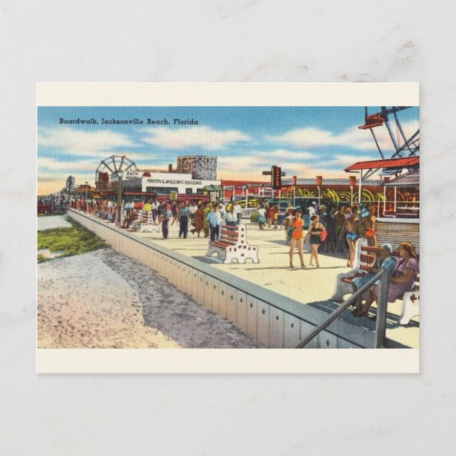 Postal Vintage Jacksonville Beach Florida Post Card (Anverso)