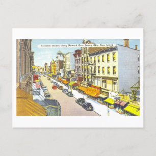 Postal Vintage Jersey City, Nueva Jersey, Downtown View