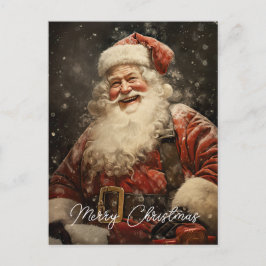 Postal Vintage Jolly Santa Claus Navidades