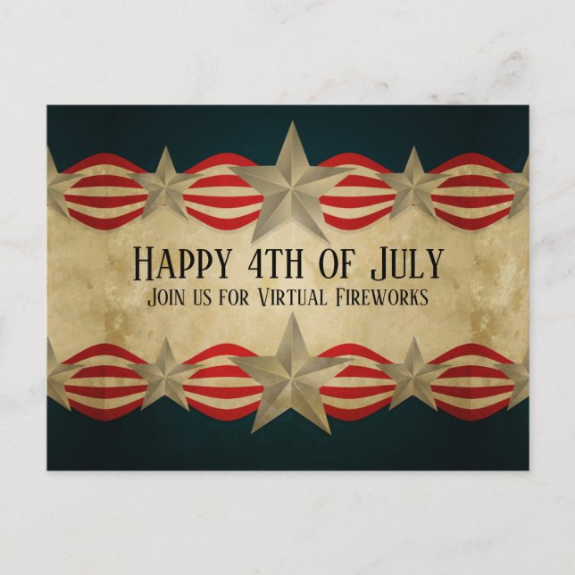 Postal Vintage July 40 Bunting and Stars (Anverso)