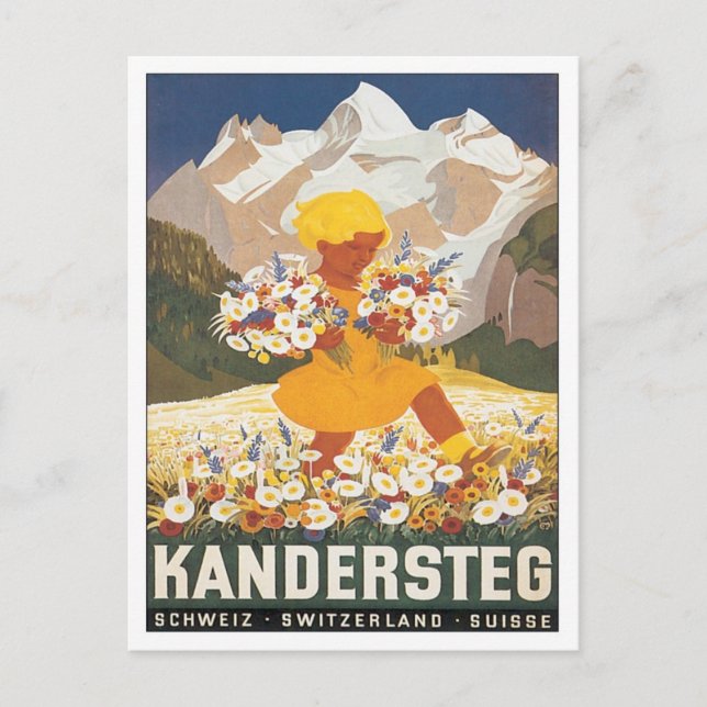 Postal Vintage Kandersteg Suiza (Anverso)
