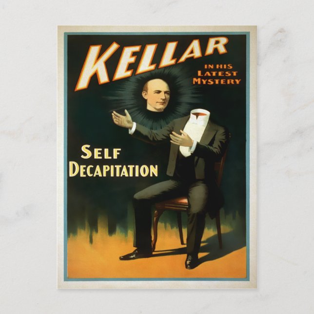Postal Vintage Kellar Magic Poster (Anverso)