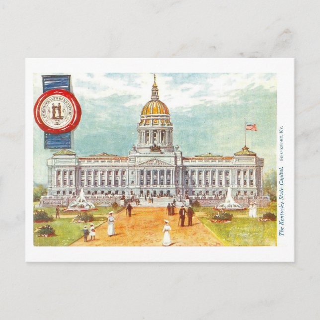 Postal Vintage Kentucky Capitol con Sello (Anverso)